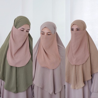 Cadar Crinkle Airflow Premium Jahit Tepi Rapi Aksesoris Hijab Premium Veil Sewing Neat Edges Hijab
