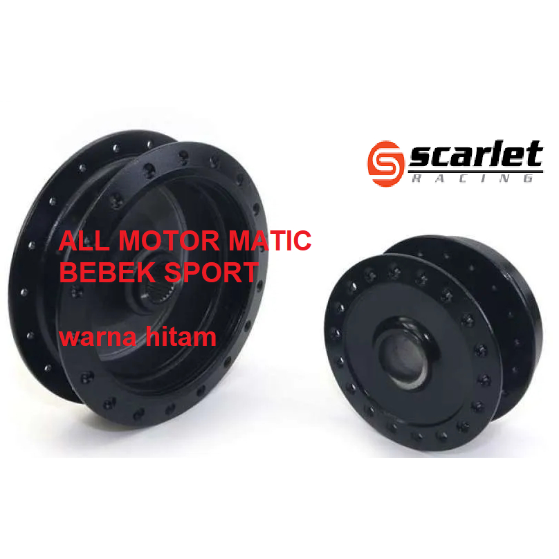 TROMOL JARI RUJI VELG VLEG DEPAN BELAKANG HITAM SCARLET RACING KARISMA REVO ABSOLUTE BLADE NEW SUPRA