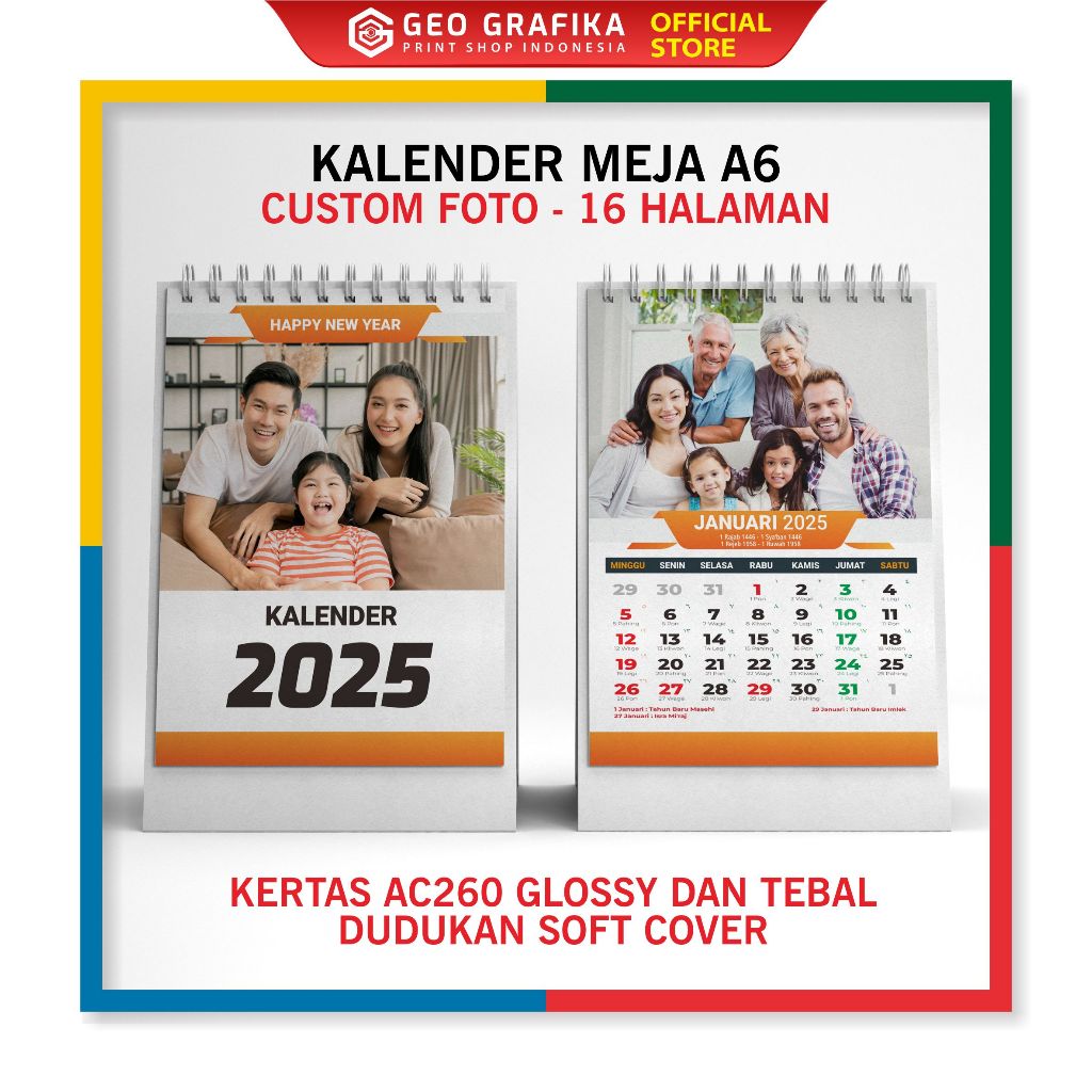 

Kalender Meja Kalender Duduk Uk. A6 Custom Foto - Geo Grafika