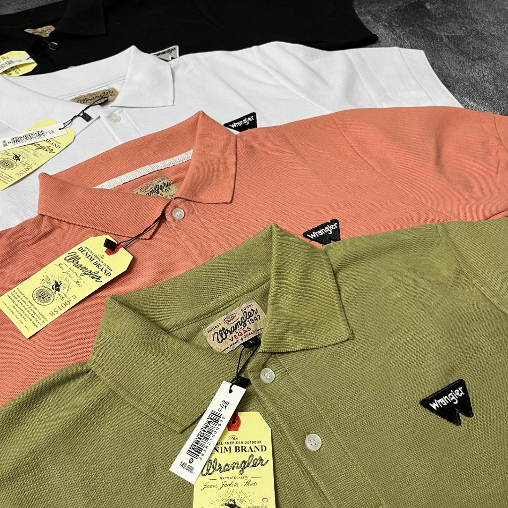 Kaos Polo Pria Bordir Berkerah Lengan Karet Wangki WR Premium Full Tag Label Atasan Pria