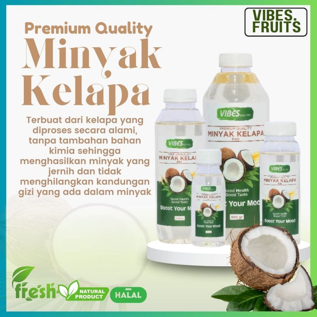 

Coconut Cooking Oil, Minyak Goreng Kelapa, Minyak Goreng Bebas Kolesterol, by Vibes Fruits