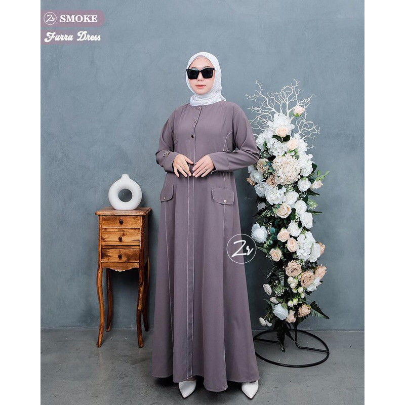 FARA DRESS ORIGINAL BY ZR MATT SABRINA GAMIS FASHION MUSLIM WANITA ABAYA POLOS SIMPLE OOTD OUTFIT TE