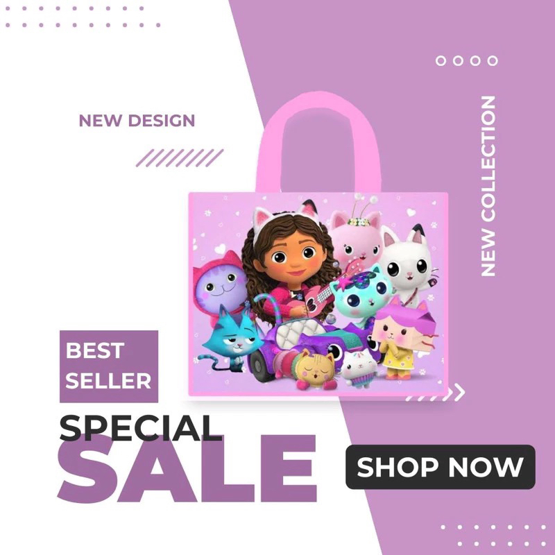 

Tas Ultah Gabbys Dollhouse Goodiebag Birthday Bag new