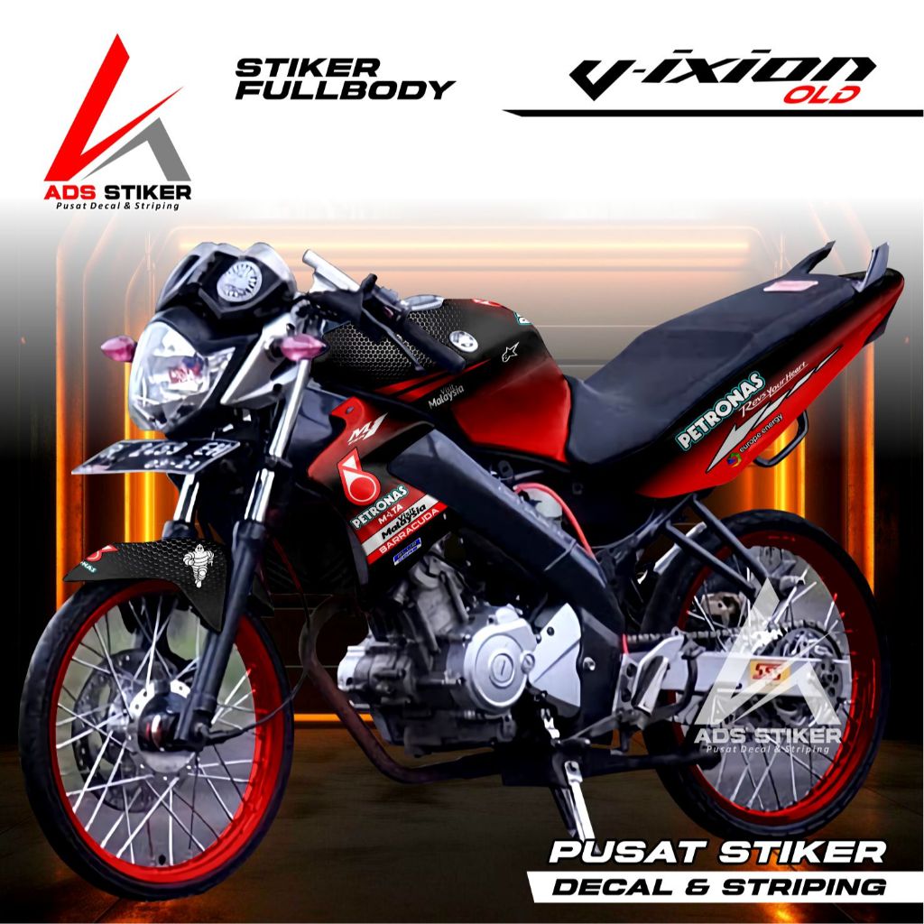 Decal Sticker Striping Variasi Vixion Old Fullbody Motip Petronas Bisa COD