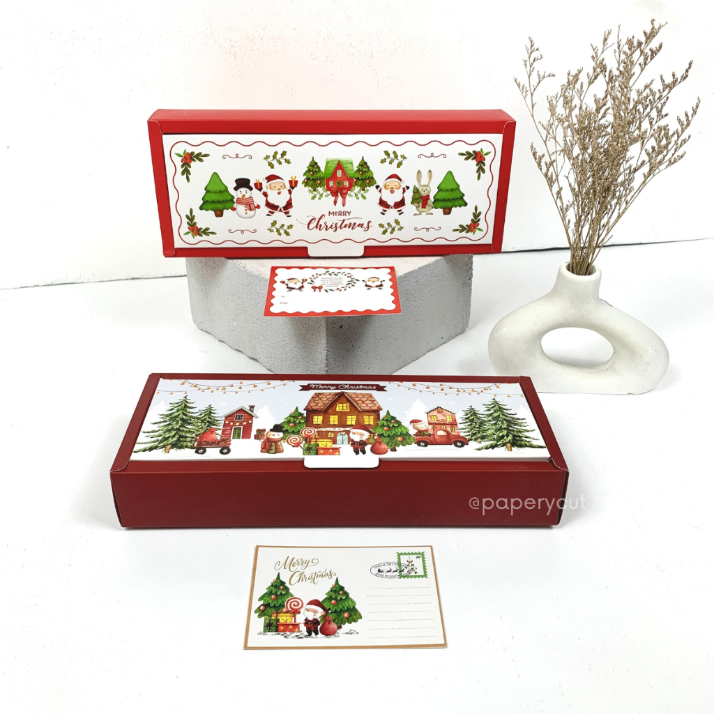 

Box Dus Kotak Kue Cookies Natal / Christmas - 2 Wall 28 x 9.5 x 5cm