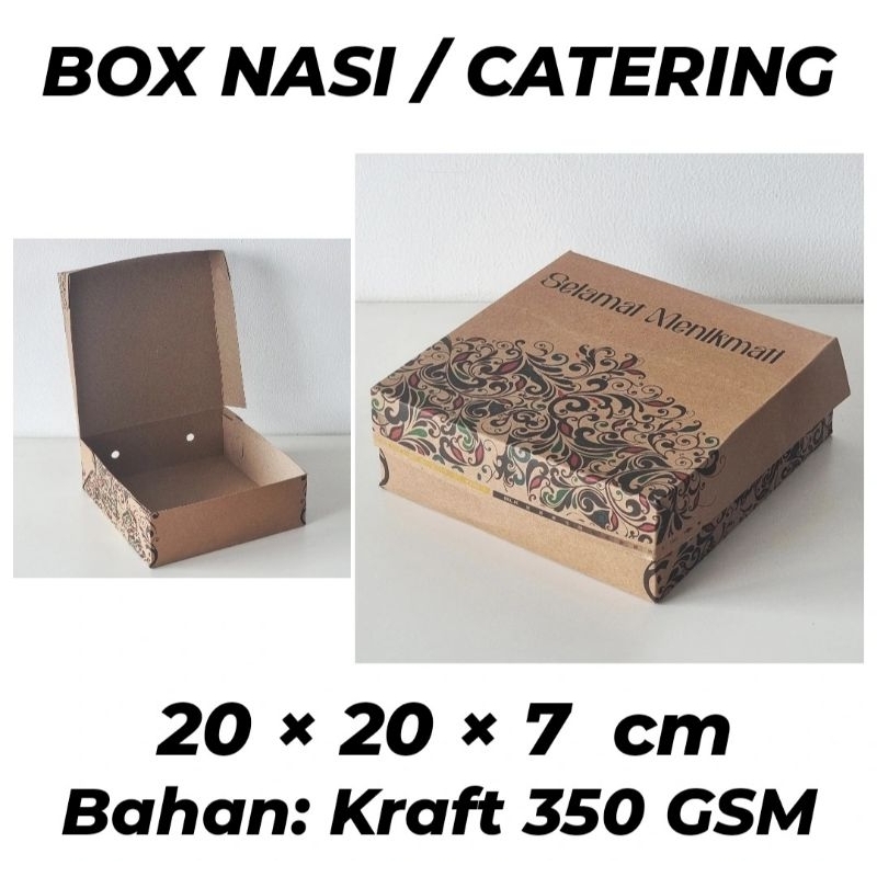 

(MIN ORDER 25 PCS) BOX CATERING 20x20x7 / DUS NASI / KOTAK TAKEAWAY