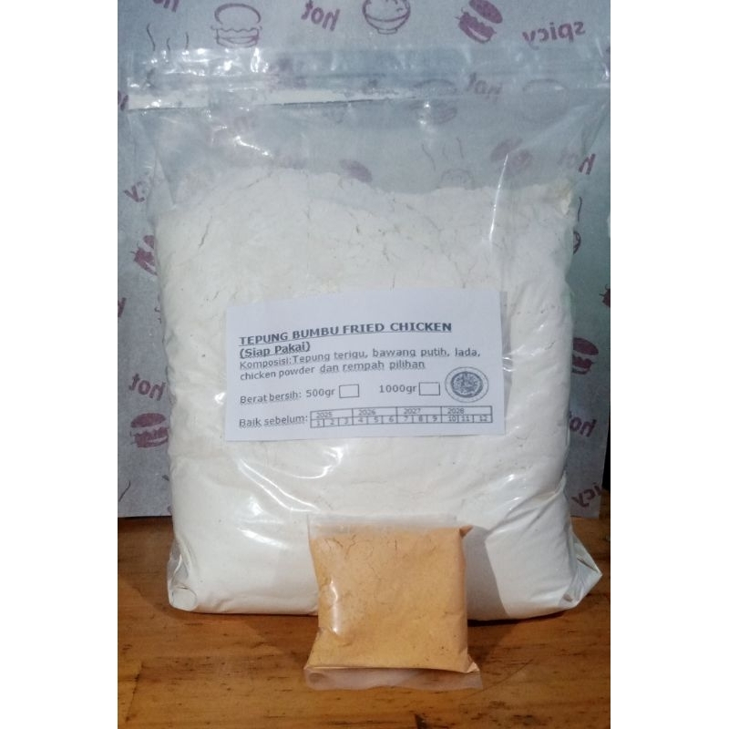 

Tepung bumbu fried chicken 1kg & bumbu marinasi 20gr