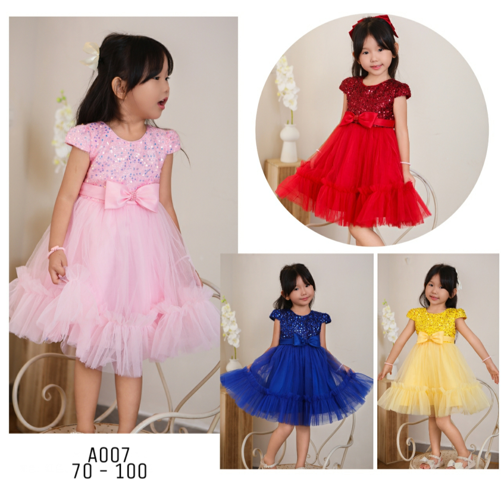 gaun anak pesta gaun ulang tahun anak 2 - 5 tahun