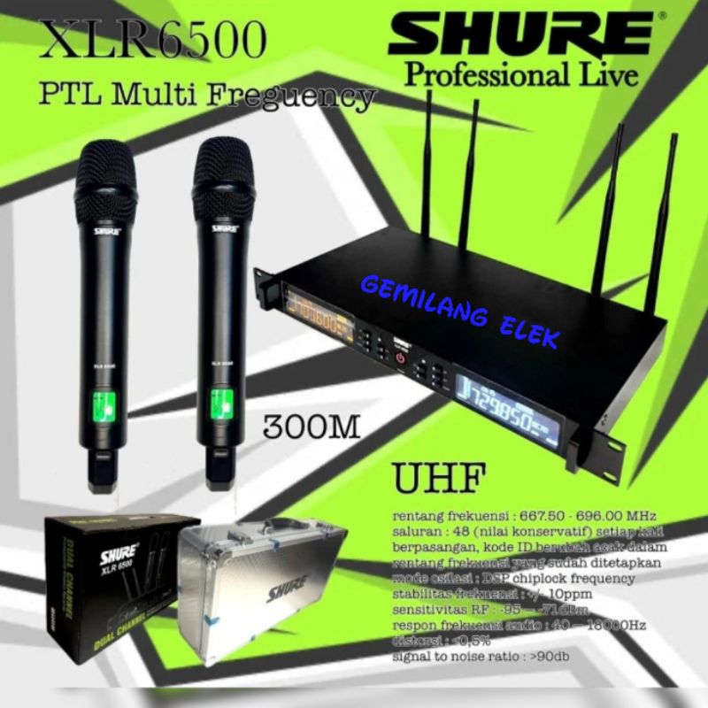 Mic Wireless SHURE XLR 6500 Garansi