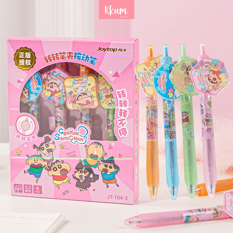 

4PCS Pen Gel Set Crayon Shinchan Pulpen Gel Mekanik 0.5mm