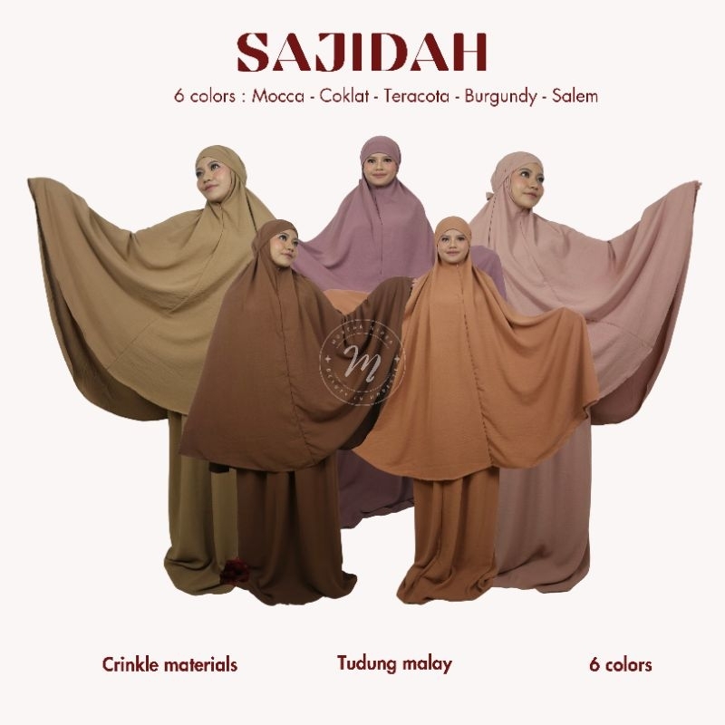 Mukena SAJIDAH by mukena Mirea | Mukena Crinkle tudung malay