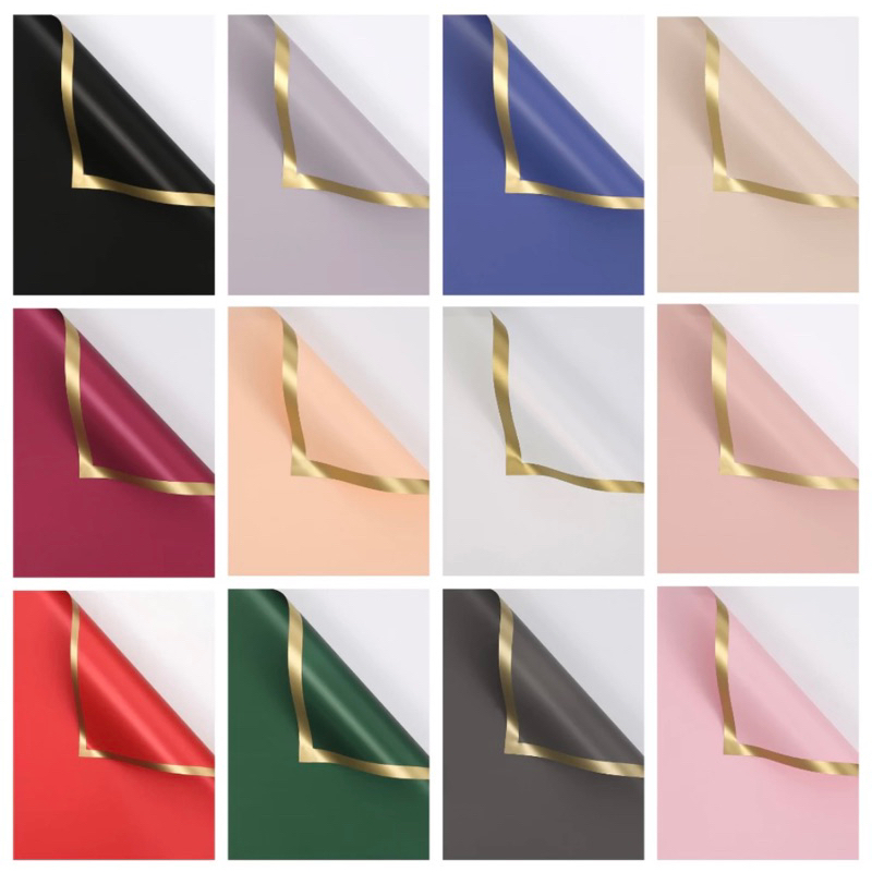 

(20 Lembar) Flower Wrapping Paper / Florist Paper List Gold / Kertas Buket Bunga Korea Cellophane