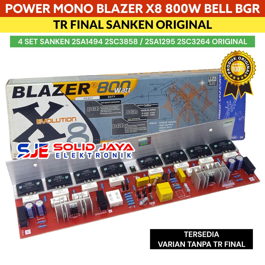 KIT POWER BLAZER X8 800W MONO EVOLUTION PLUS TR FINAL SANKEN JAPAN ASLI 2SC3858 2SA1949 800 WATT 800