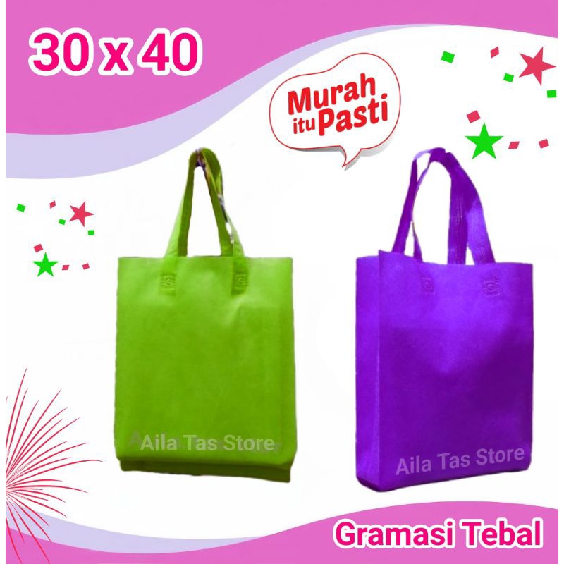 

(isi 12 PCS) Goodie bag HLS 30x40 Tas Hajatan Tas spunbond murah Harga per Lusin
