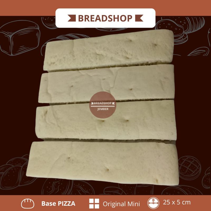 

BREADSHOP Pizza Panjang/ Pizza Kotak / Base Pizza/ Dough Pizza ( 25 cm x 5 cm )