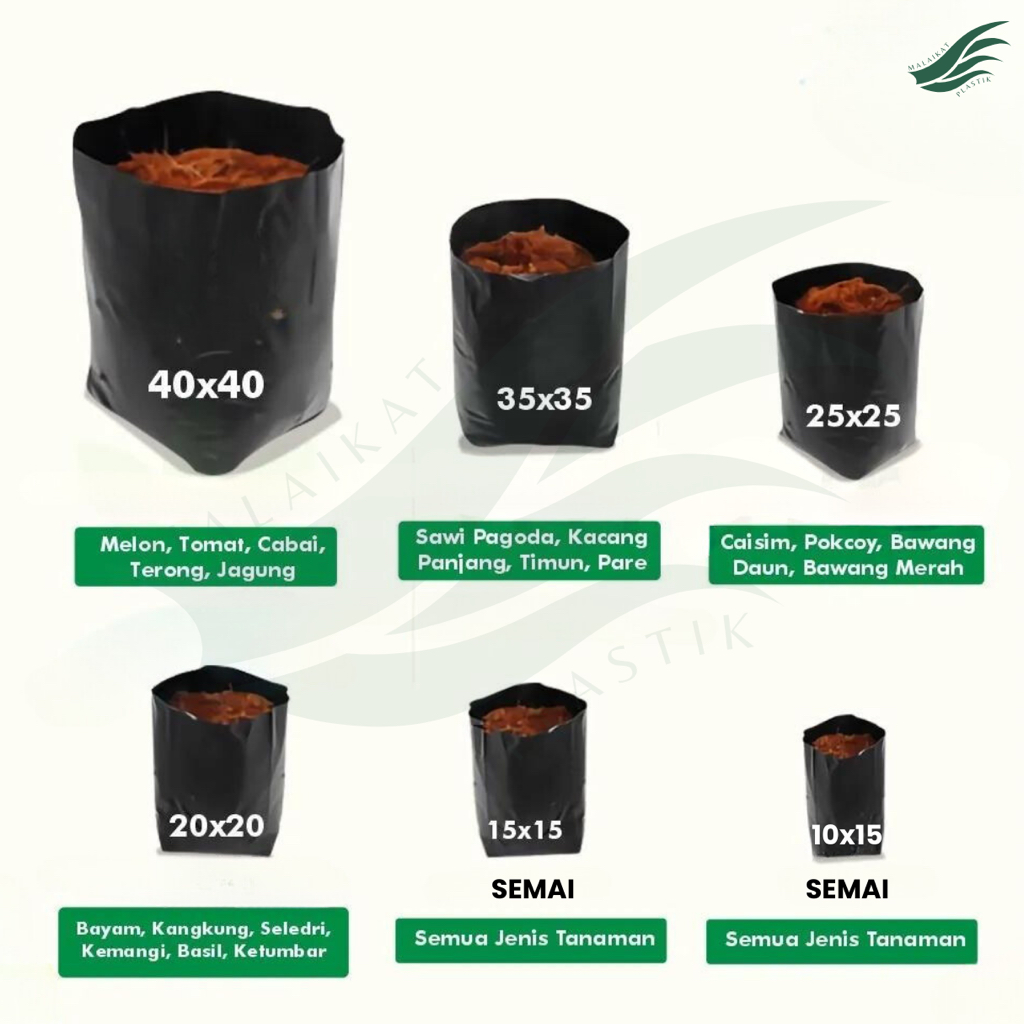 Zico Stored 1 Pack Polybag Tanaman Polibag Tebal Kecil Sedang 15X10 20X20 25X25 30X30 35X35 40X40
