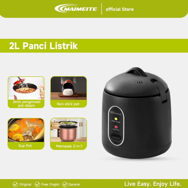 MAIMEITE Rice Cooker Mini/Panci anti lengket penanak nasi/Penanak Nasi Multifungsi 1,2LMagiccom Keci