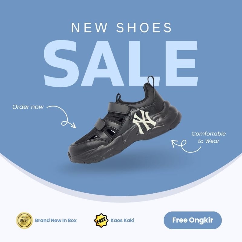 Sepatu Sandal Anak Anak MLB KIDS BigBall Chunky NY Yankees Mask Black | Size 26 - 35 |