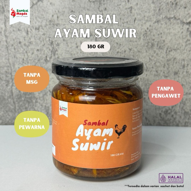 

sambal lauk ayam suwir sambal ayam suwir 180 gram kemasan jar