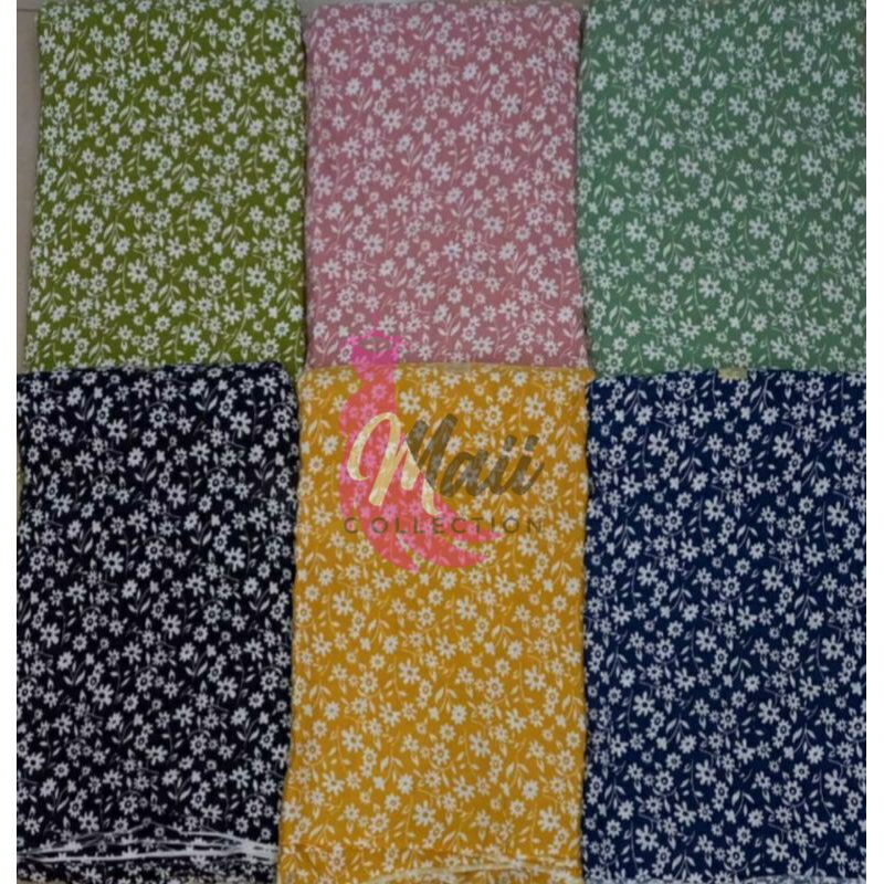 KAIN BAHAN RAYON PREMIUM MOTIF BUNGA LILY BESAR