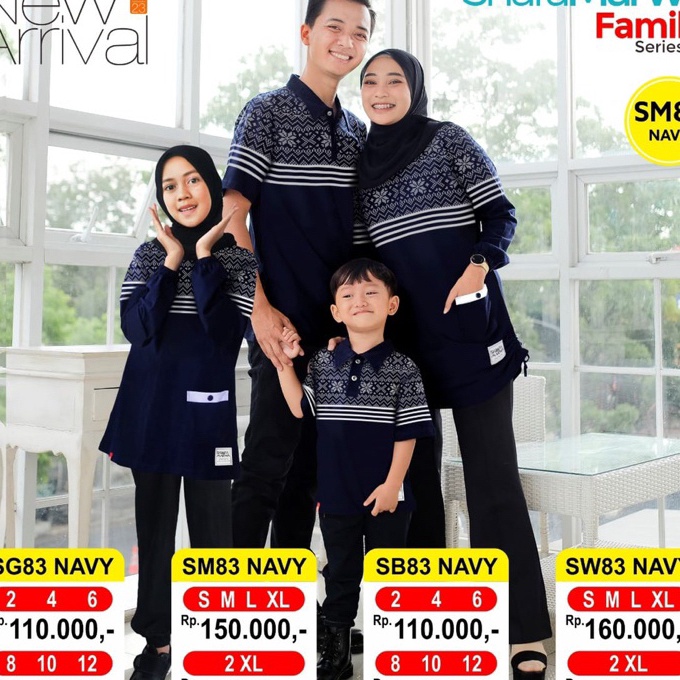 Terjangkau Kaos Couple Keluarga Sarimbit ShafaMarwa Art 83 Navy