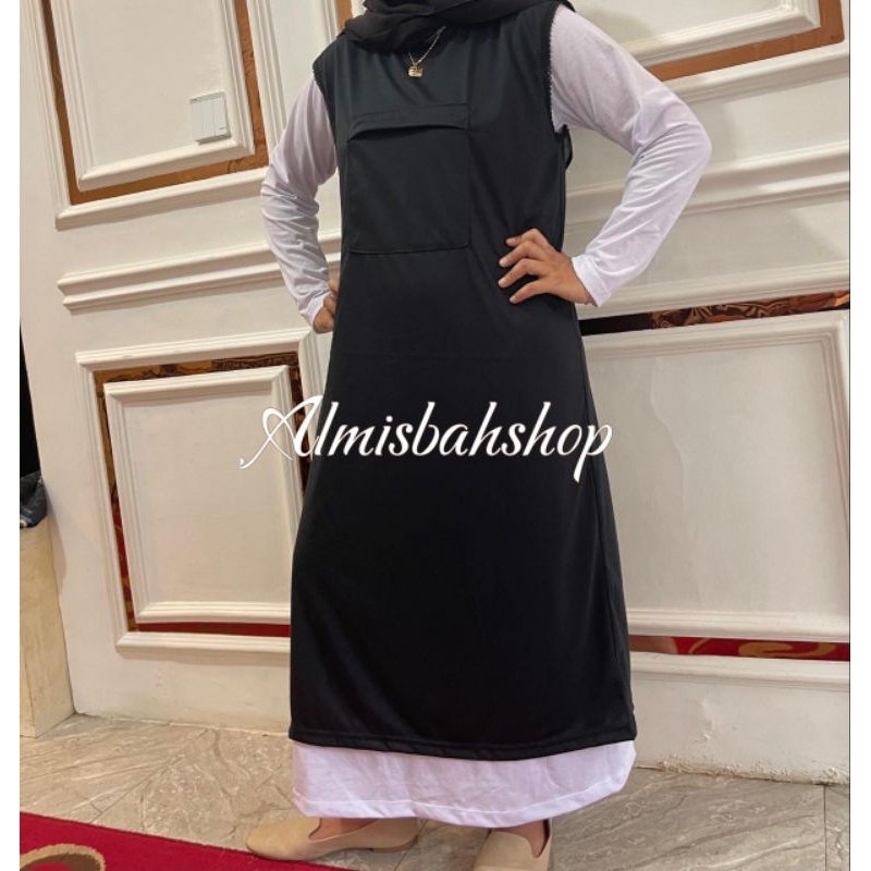 SINGLET GAMIS DALAMAN INNER UMRAH WANITA KANTONG DEPAN PERLENGKAPAN UMRAH HAJI WANITA