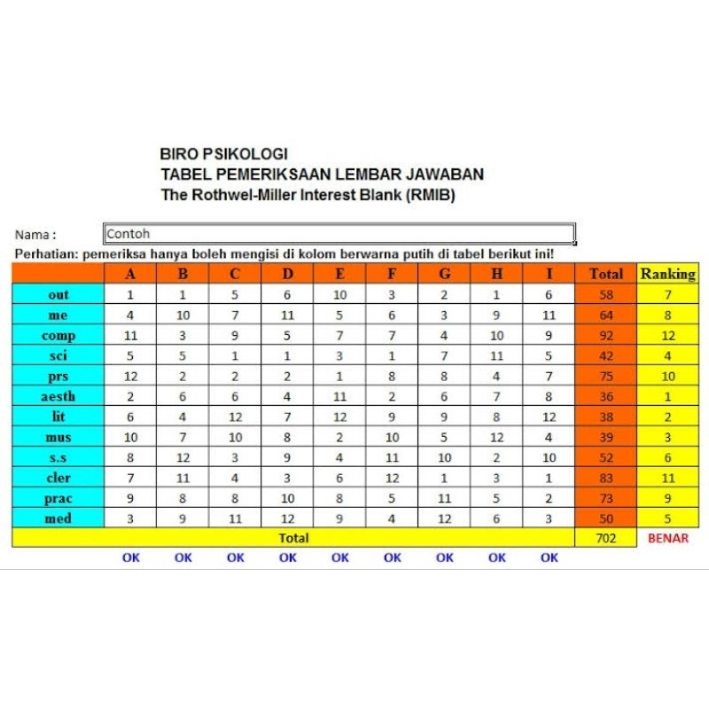 Software Skoring Psikotes RMIB