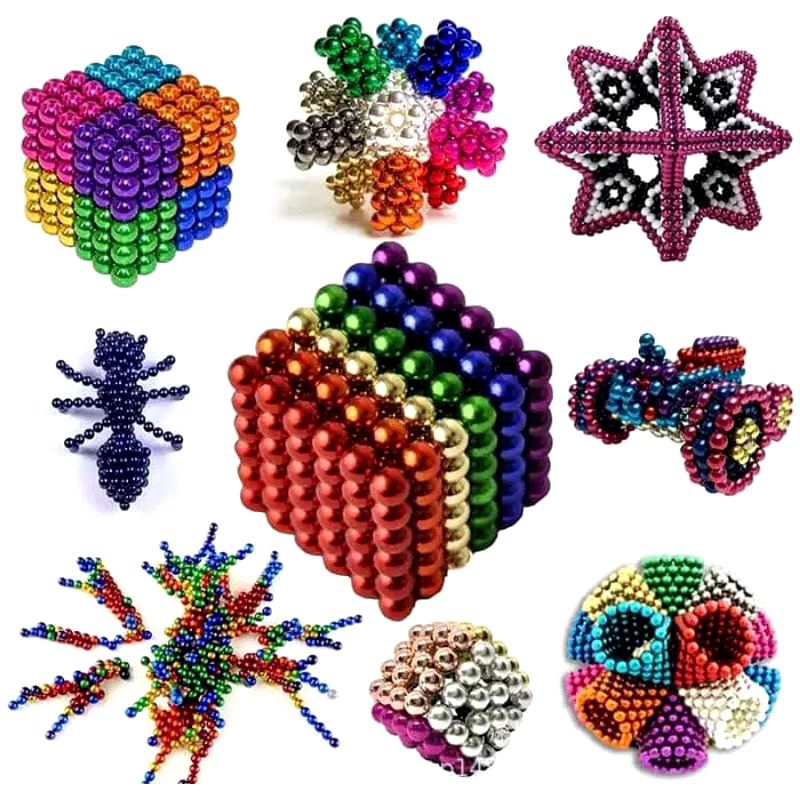10pcs 10 butir 3mm 5mm Mainan Edukasi Bola Magnet/ Buckyballs Neocube Magnetic Balls Toys