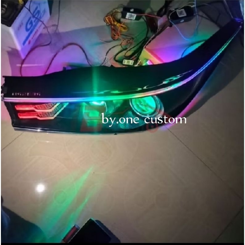 slime frame alis lampu running sein LED DRL depan RGB mobil aplikasi kijang Innova reborn Tipe G dan