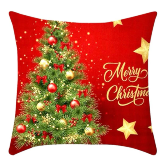 Sarung Bantal Sofa Peach Skin 45x45 Dekorasi Natal Motif Christmas