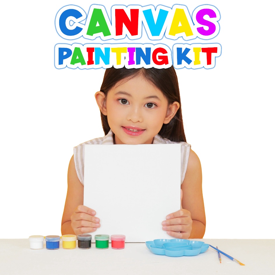 

Kualitas Puas Kanvas Lukis Anak Paket Lengkap Set Melukis Canvas Cat Akrilik Palet Kuas Painting Kit Box