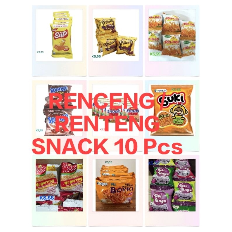 

SS - Aneka Snack Renteng Renceng (10 Pcs) / Komo / Simba chip / Boyki / Pillow / Sponge / Go potato