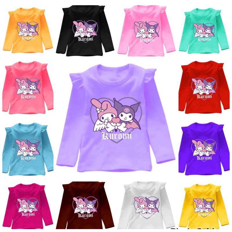 baju kuromi anak/kaos kuromi anak/kaos lengan panjang anak/baju lengan panjang anak perempuan