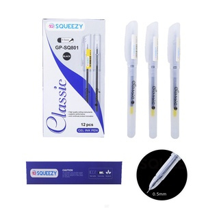 

Pulpen Gel Pen 0.5 mm isi 12 / Pena / GP-SQ801 / PC-888 Tinta Hitam