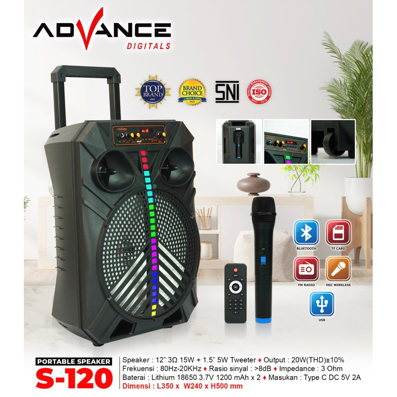 Advance S-120 Speaker Portable Bluetooth Speaker Mic