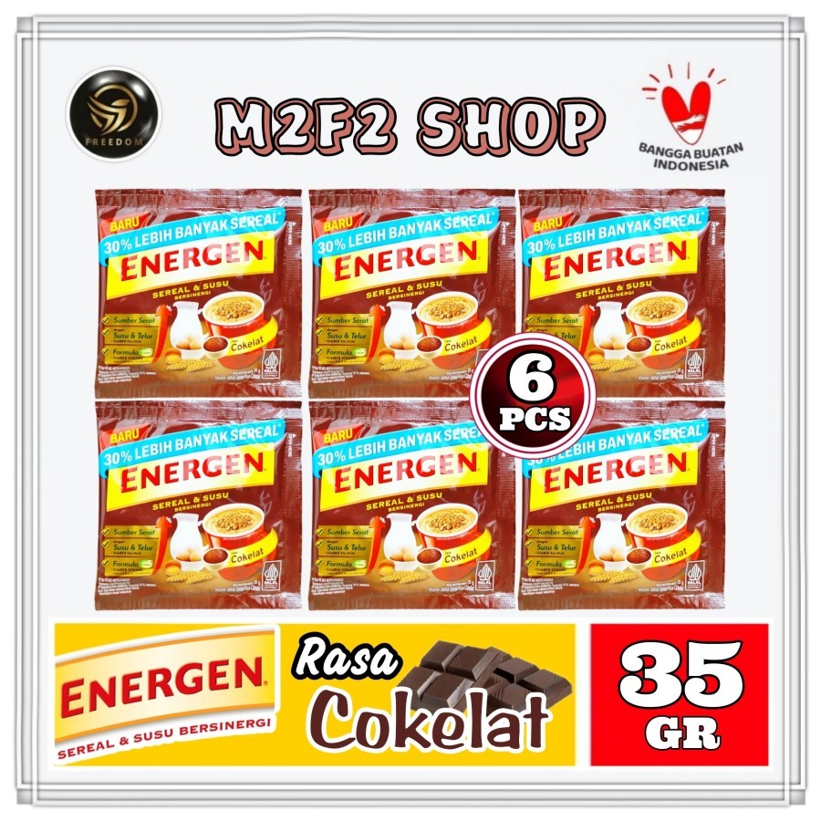 

Energen Sereal dan Susu Bersinergi Rasa Cokelat Sachet - 35 gr (Kemasan 6 Pcs)