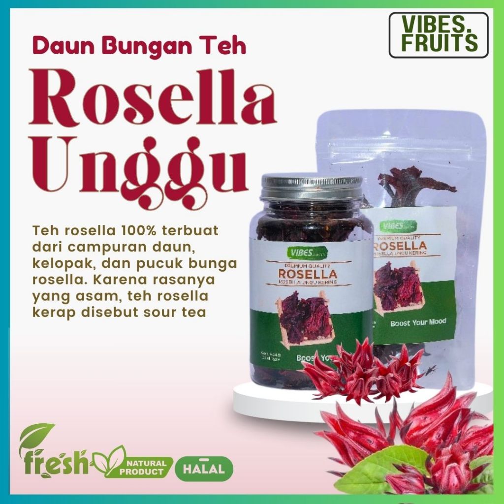 

Daun Teh Rosella Ungu / Merah (Purple / Red) By Vibes Fruits