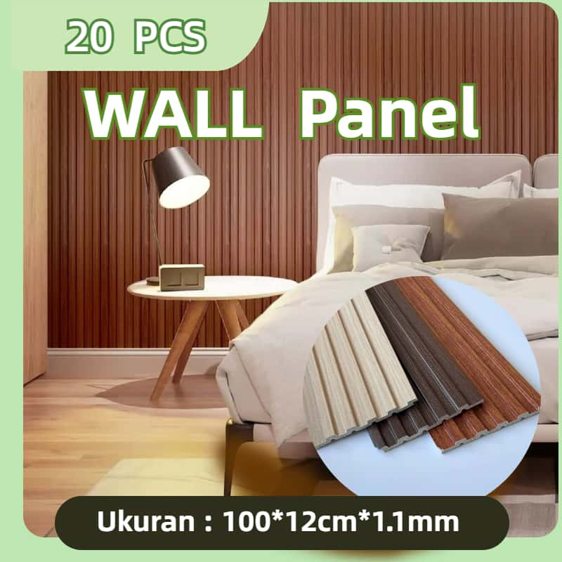 10/20 PCS Wpc Wall Panel 1 Meter/ Wall Panel Dinding Kamar Tidur/ Wallpaper Motif Kayu