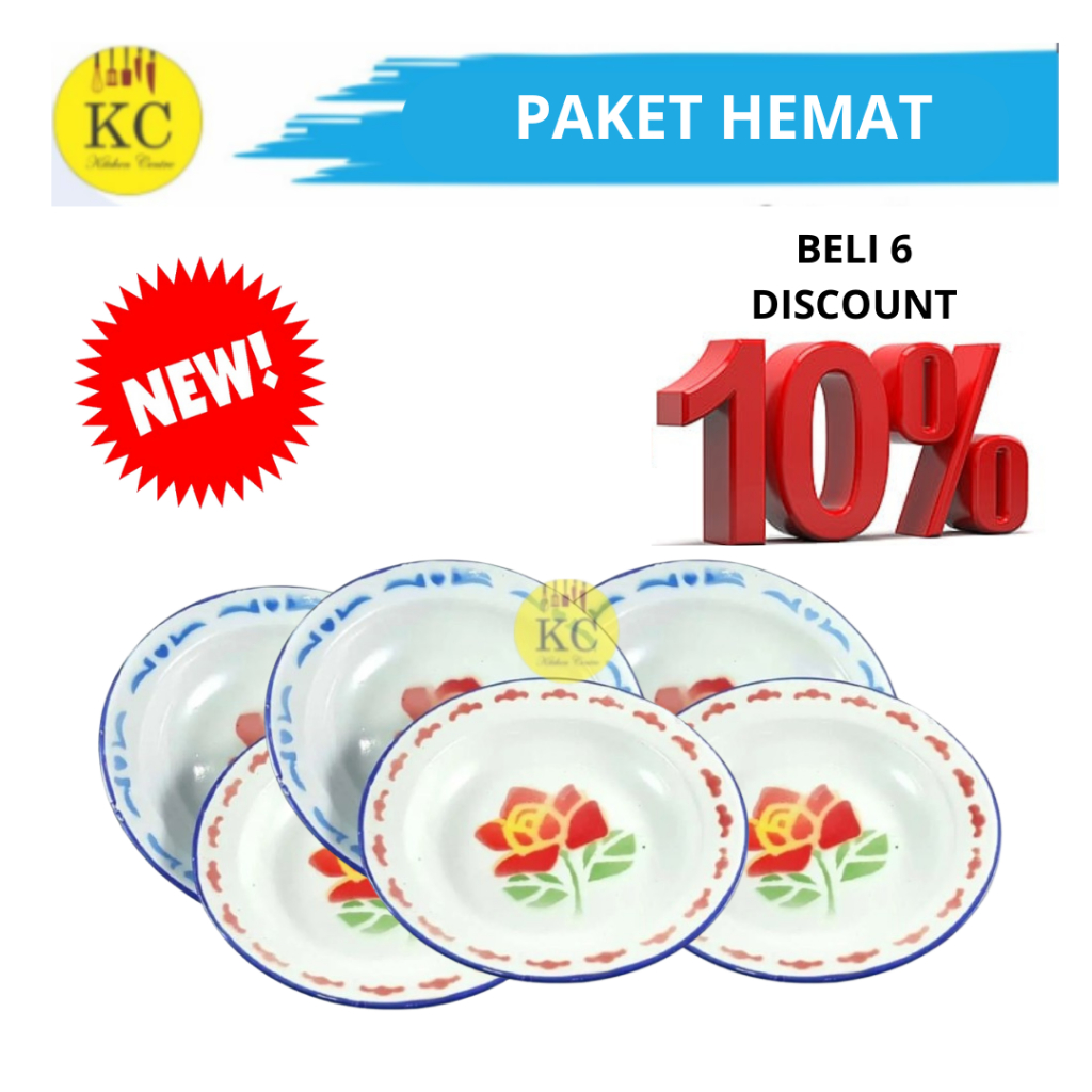 PROMO Piring Seng Beli 6 Pcs Lebih Hemat Piring Enamel PIring Seng Jadul Piring Murah