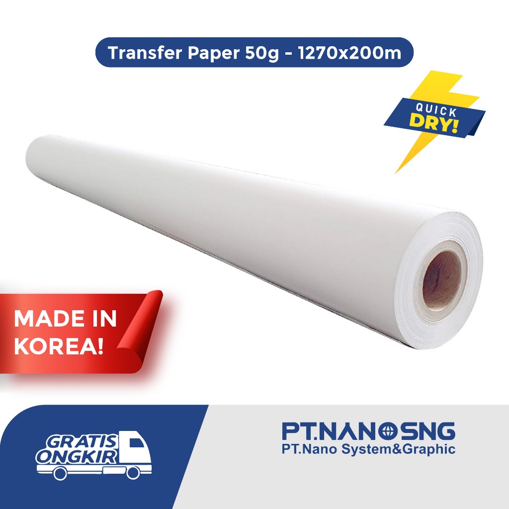 

TRANSFER PAPER MADE IN KOREA - 50g 1270x200m - Quick Dry Core 3