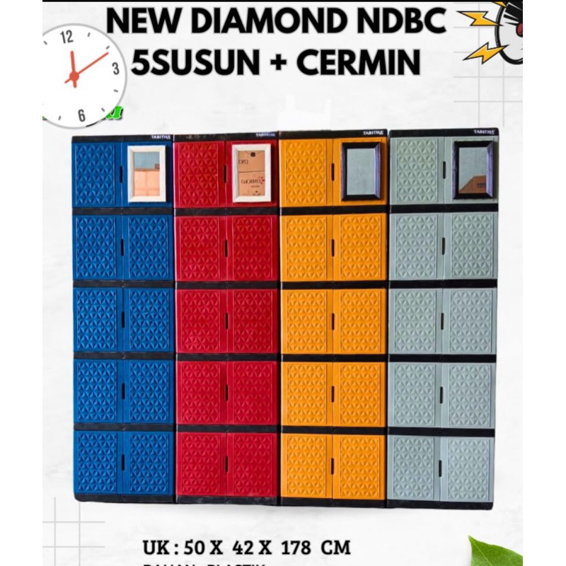 Lemari tabitha  5susun warna diamond exel baju lemari pakaian