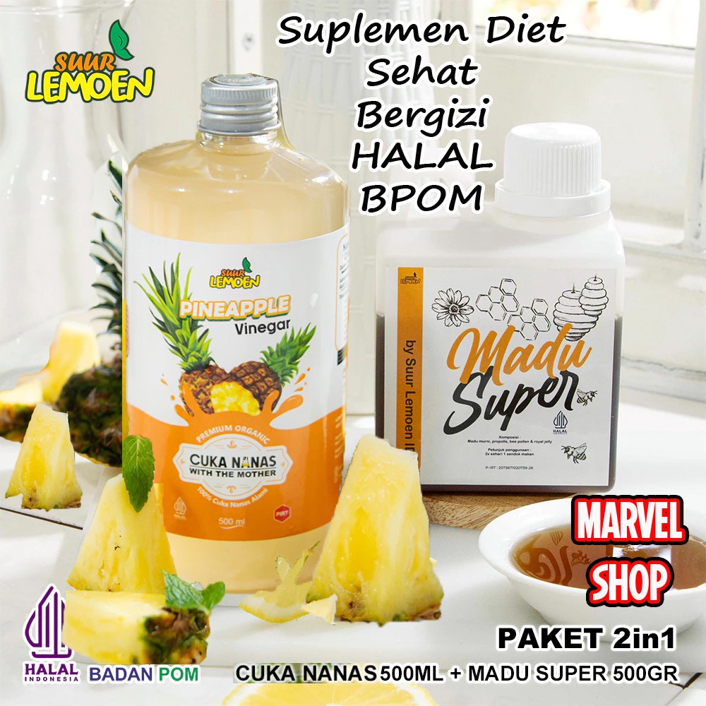 

Diet Sehat dan Segar Alami - Cuka Nanas 500ml dan Madu Super 500mg