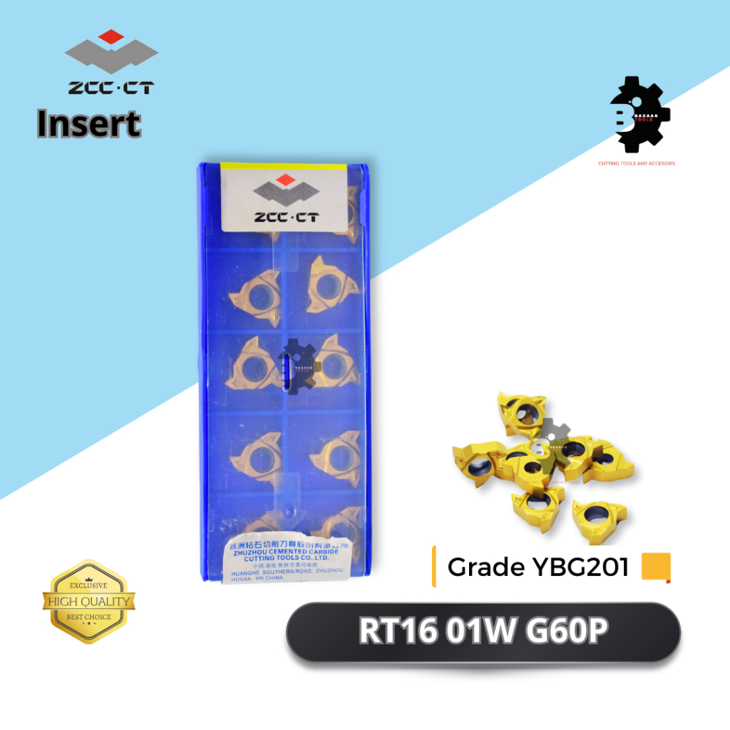 Insert RT16 01W G60P / RT16 01N G60P -ZCC.CT-Pahat Bubut-Baru-Original-Pahat Kupas-Mata Pisau
