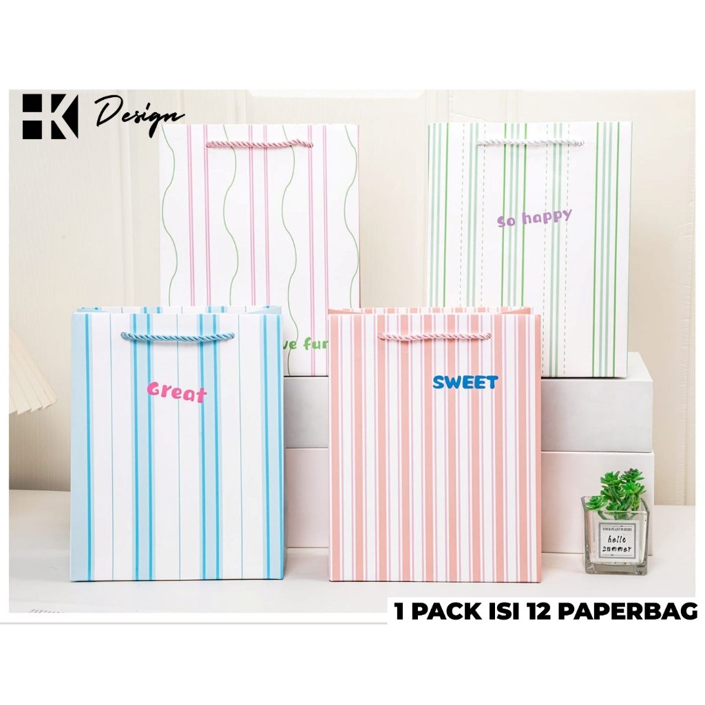 

[SD-410 S 12 PCS] PAPERBAG MOTIF UKURAN 24.5X19.5X9.5 TAS KADO ULANG TAHUN GOODIE BAG MOTIF