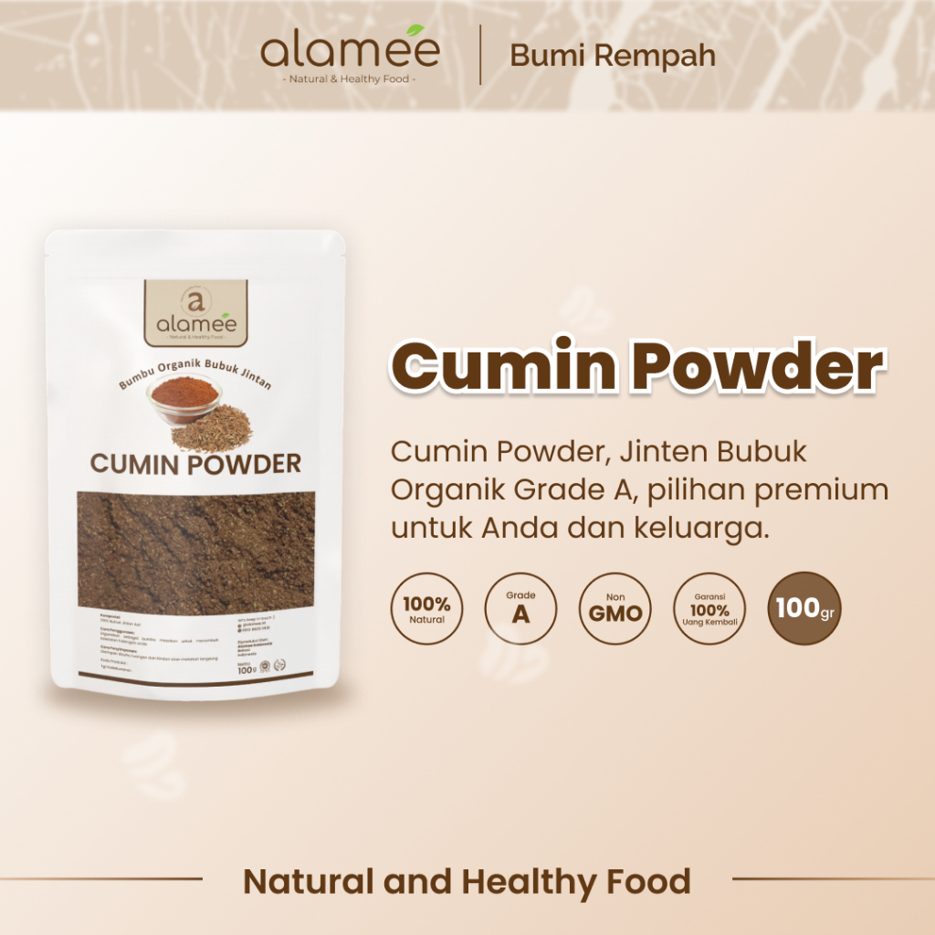 

ALAMEE Bumbu Dapur Jintan Bubuk Cumin Powder Bumbu Dapur Instan Jinten Ground Caraway Rempah Masak