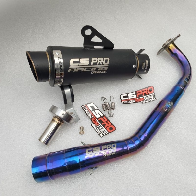 Knalpot Cs pro racing inlet 51mm all new beat Genio beat karbu/fi Vario Nmax lama Nmax new Aerox lam