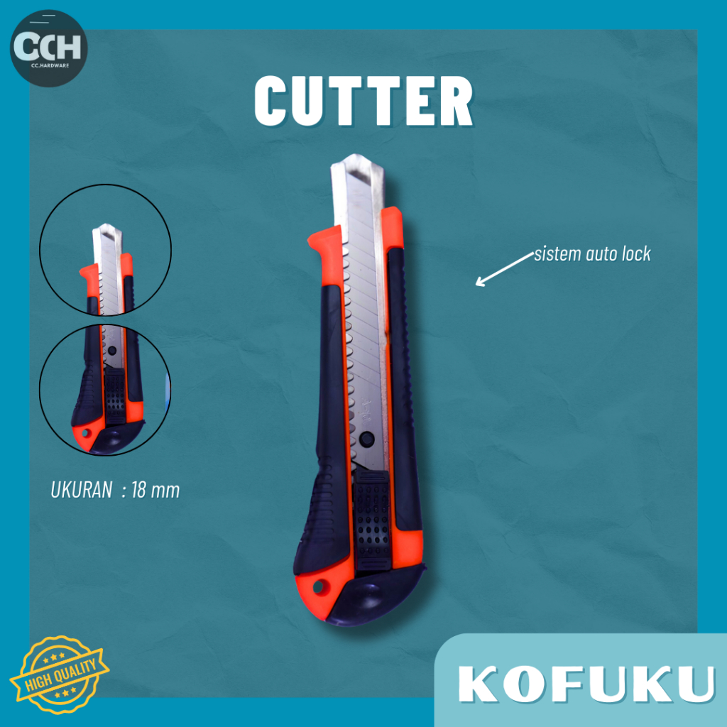 

Pisau Cutter Karter Pemotong Stainless 18mm utter Knife Auto Lock Cutter Besi Stainless & Aluminium