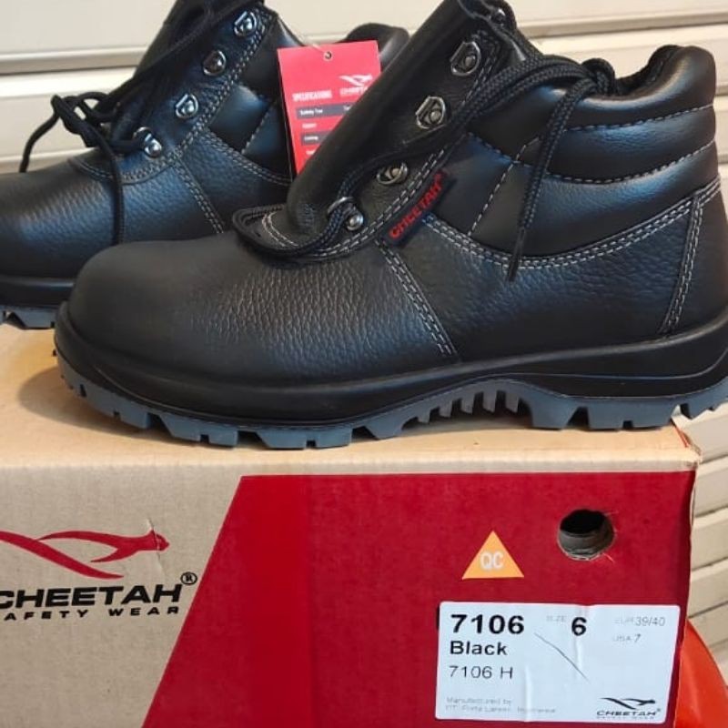 Sepatu safety CHEETAH 7106H Original / Safety shoes CHEETAH 7016 Hitam / Cheetah safety