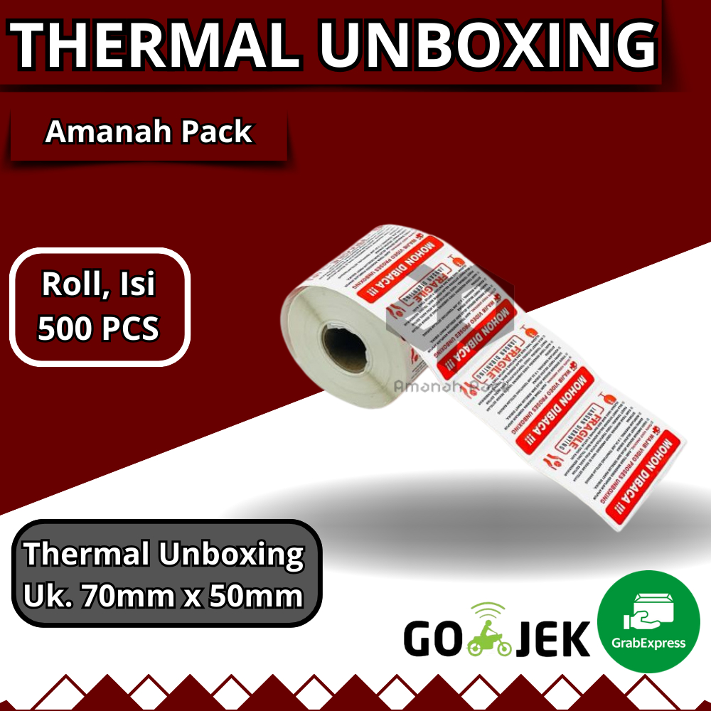 

LABEL STICKER THERMAL FRAGILE 70X50 ISI 500 PCS ( Wajib Video Unboxing Stiker Jangan Dibanting Online Shop)