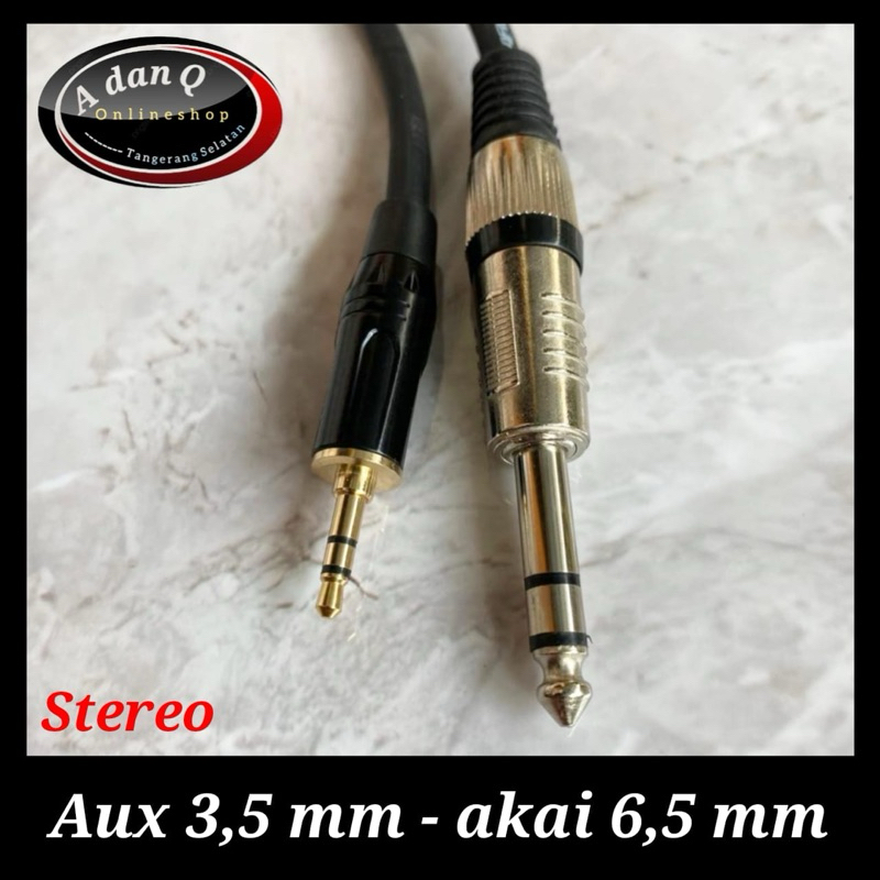 Kabel Aux mini stereo to akai stereo / kabel jack aux kecil ke besar